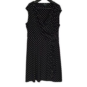 RALPH LAUREN Black & White Polka Dot Fancy Dress  22W